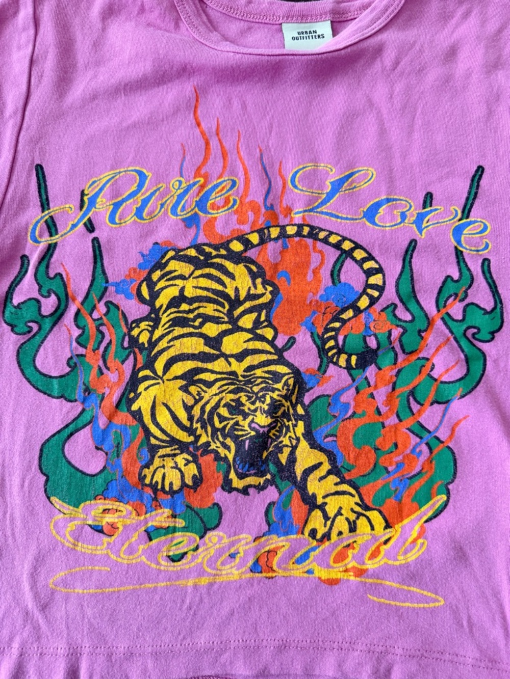 Urban Outfitters Pink Graphic Flame Tee